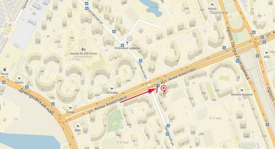 Схема рекламной плоскости по адресу Ахматовой вул., / Урлівська вул., 16/37 права Схема рекламной плоскости по адресу Ахматовой вул., / Урлівська вул., 16/37 права