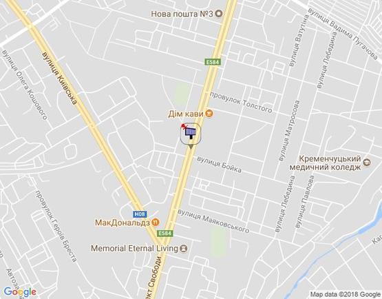 Схема рекламной плоскости по адресу просп. Свободы (ул.60л.Октября), 94/28, перекрёсток с ул. В.Бойка, направление в центр