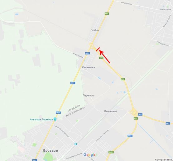 Схема рекламной плоскости по адресу Выезд из Киева, в сторону Чернигова, трансп.развязка, возле Б.Дымерки, виадук, к котедж.городку Княжичи Схема рекламной плоскости по адресу Выезд из Киева, в сторону Чернигова, трансп.развязка, возле Б.Дымерки, виадук, к котедж.городку Княжичи