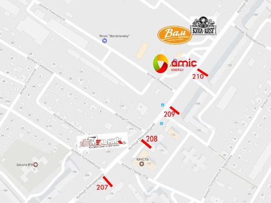 Схема рекламной плоскости по адресу Вовчинецька