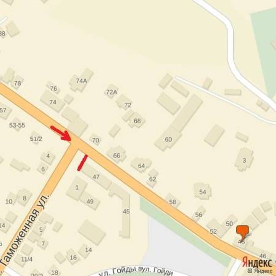 Схема рекламної площини за адресою вул.Собранецька,47-Митна-перехрестя,в напрямку до центру