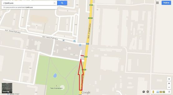 Схема рекламної площини за адресою вул.Стрийська_144_Рубчака Схема рекламної площини за адресою вул.Стрийська_144_Рубчака