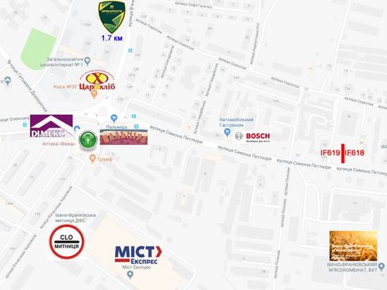 Схема рекламної площини за адресою Петлюри Схема рекламної площини за адресою Петлюри