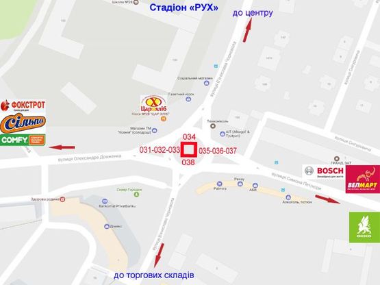 Схема рекламної площини за адресою Чорновола-Довженка кільце (призма) Схема рекламної площини за адресою Чорновола-Довженка кільце (призма)