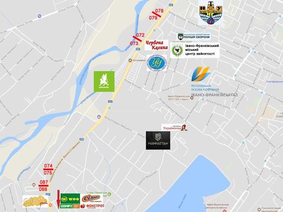 Схема рекламної площини за адресою Набережна ім.Стефаника Схема рекламної площини за адресою Набережна ім.Стефаника