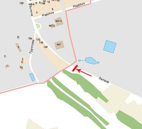 Схема рекламної площини за адресою вул.Зелена Схема рекламної площини за адресою вул.Зелена