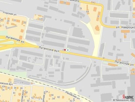 Схема рекламної площини за адресою вул.Луганська, с-кет Рукавичка, від Сихова