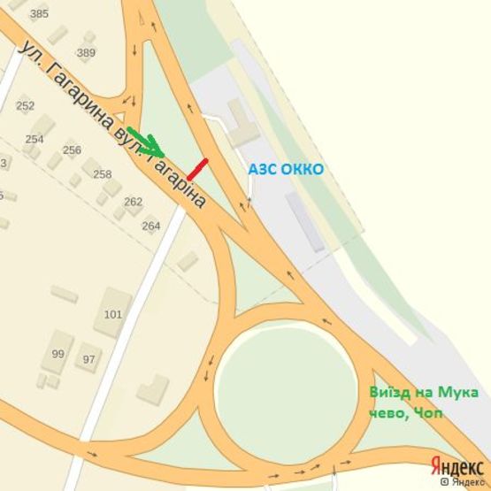 Схема рекламной плоскости по адресу вул.Гагаріна, трансп.кільце, АЗС ОККО, виїзд на  м.Мукачево, напрям.-с.Барвінок,с.Баранинці Схема рекламной плоскости по адресу вул.Гагаріна, трансп.кільце, АЗС ОККО, виїзд на  м.Мукачево, напрям.-с.Барвінок,с.Баранинці