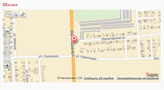 Схема рекламной плоскости по адресу ул. Воронежская/ул. Пролетарская