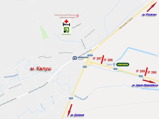 Схема рекламної площини за адресою Калуш