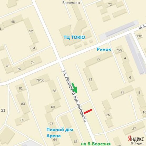 Схема рекламной плоскости по адресу вул.Легоцького, 25, напрям-вул.8-березня Схема рекламной плоскости по адресу вул.Легоцького, 25, напрям-вул.8-березня