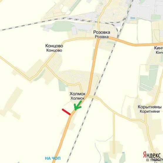 Схема рекламної площини за адресою Автодорога Київ-Чоп, с.Холмок,  напрям-Чоп, КПП Тиса (33 км)