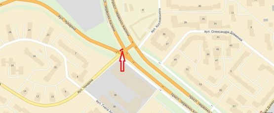 Схема рекламної площини за адресою Пр-т Червоної Калини-Чукаріна (поряд ТЦ ШУВАР)