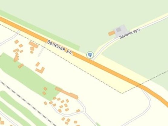 Схема рекламной плоскости по адресу вул.Зелена, поворот до туб лікарні, вїзд в місто