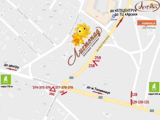 Схема рекламної площини за адресою Незалежності-Тисменицька-Івасюка ПРИЗМА лівий