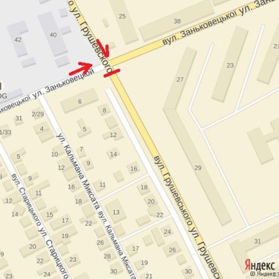 Схема рекламної площини за адресою вул.Грушевського,8-Заньковецької(арка)правий, напрям-вул.8.Березня