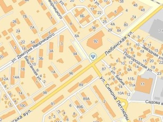 Схема рекламної площини за адресою вул.Любінська-вул.Яворницького Схема рекламної площини за адресою вул.Любінська-вул.Яворницького