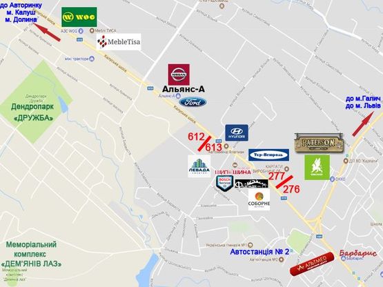 Схема рекламної площини за адресою Калуське шосе