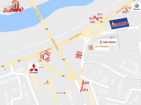 Схема рекламной плоскости по адресу Надрічна