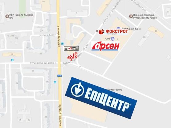 Схема рекламной плоскости по адресу Івасюка - Миколайчука