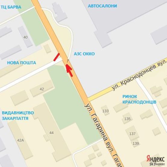 Схема рекламной плоскости по адресу вул.Гагаріна-П.Комуни(перехрестя) Схема рекламной плоскости по адресу вул.Гагаріна-П.Комуни(перехрестя)