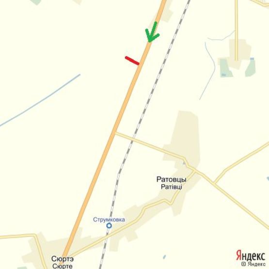 Схема рекламної площини за адресою Автодорога Київ-Чоп, район с.Холмок-с.Сюрте,  напрям-Чоп, КПП Тиса (30 км)