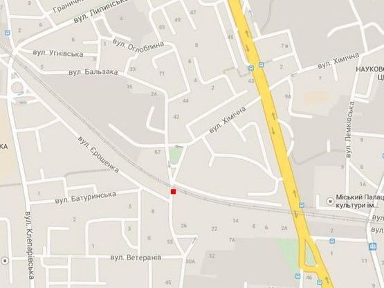 Схема рекламной плоскости по адресу вул.Хімічна-Джерельна Схема рекламной плоскости по адресу вул.Хімічна-Джерельна