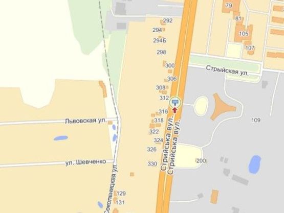 Схема рекламної площини за адресою вул.Стрийська 179, біля іподрому, до Львова Схема рекламної площини за адресою вул.Стрийська 179, біля іподрому, до Львова