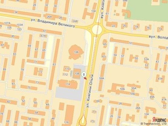 Схема рекламной плоскости по адресу вул.Кн.Ольги 106, Фокстрот Схема рекламной плоскости по адресу вул.Кн.Ольги 106, Фокстрот