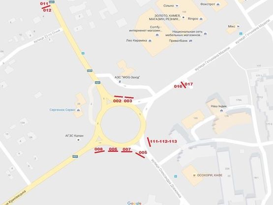 Схема рекламної площини за адресою Мазепи - Набережна Схема рекламної площини за адресою Мазепи - Набережна