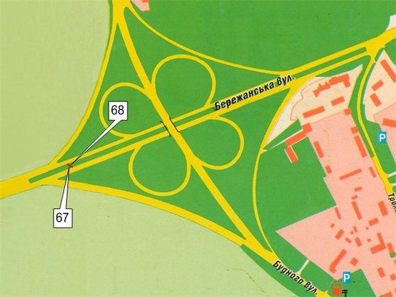 Схема рекламной плоскости по адресу Бережанська (на роздiлювачi вiд ДАI) в мiсто Схема рекламной плоскости по адресу Бережанська (на роздiлювачi вiд ДАI) в мiсто