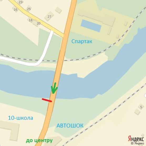 Схема рекламної площини за адресою вул.Анкудінова(транспортний міст), напрям-Станційна