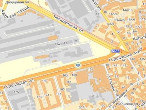 Схема рекламной плоскости по адресу вул.Городоцька, привокзальний ринок, з центру Схема рекламной плоскости по адресу вул.Городоцька, привокзальний ринок, з центру