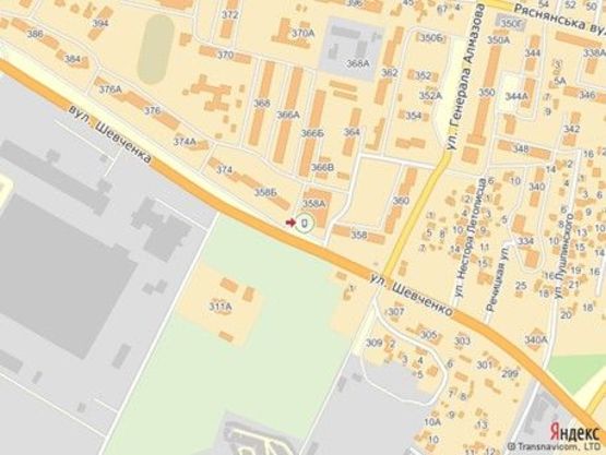 Схема рекламной плоскости по адресу вул.Шевченка 358, ТЦ ВАМ, м.№1 лівий