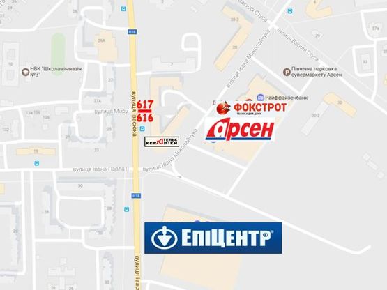 Схема рекламної площини за адресою Івасюка - Миколайчука - Будівельників