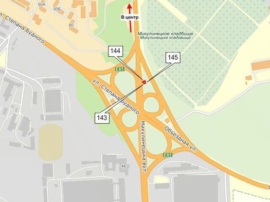 Схема рекламної площини за адресою Микулинецька, розв'язка (цвинтар) Схема рекламної площини за адресою Микулинецька, розв'язка (цвинтар)