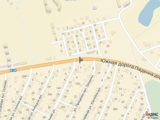 Схема рекламної площини за адресою с.Крыжановка  Б 14+800 Б (в сторону Одессы)