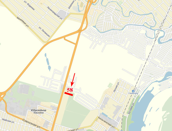 Схема рекламной плоскости по адресу пр-т Слобожанський - ж/м "Золоті ключі", до міста, смт Слобожанське