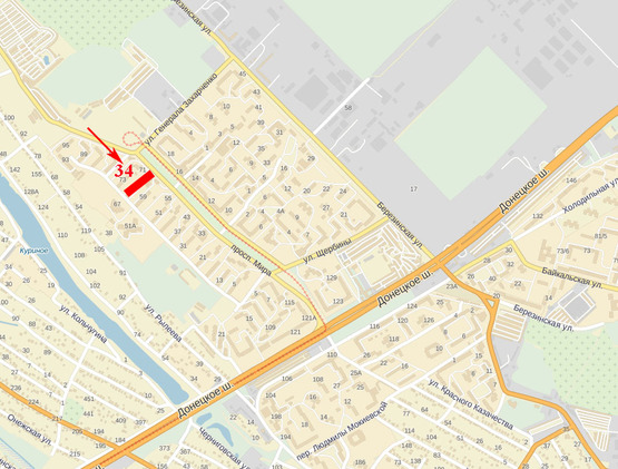 Схема рекламной плоскости по адресу пр-т Миру, 71-63, біля зупинки громадського транспорту