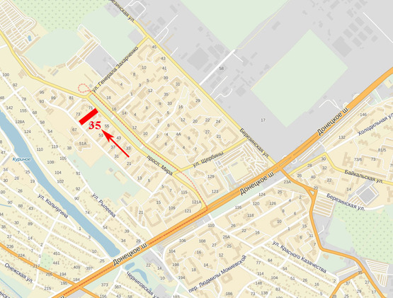 Схема рекламної площини за адресою пр-т Миру, 71-63, біля зупинки громадського транспорту