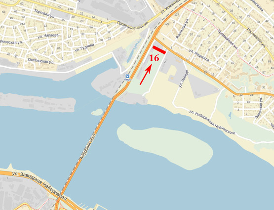 Схема рекламної площини за адресою Старий міст, з'їзд на лівий берег