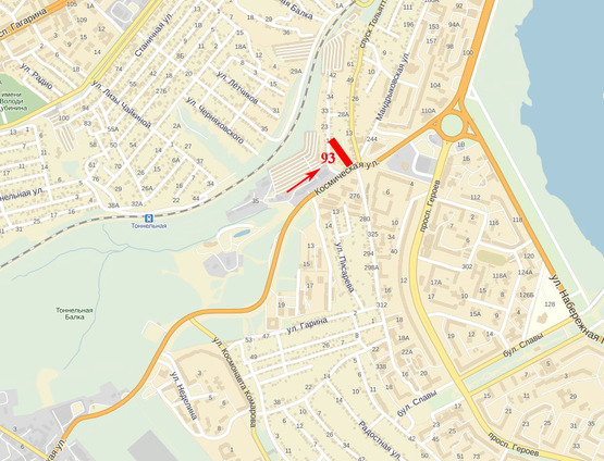 Схема рекламної площини за адресою вул. Космічна, Кодацький узвіз