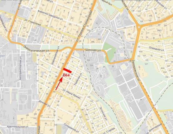 Схема рекламної площини за адресою пр-т Б. Хмельницького, 61, біля зупинки громадського транспорту