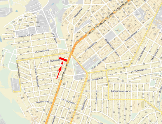 Схема рекламной плоскости по адресу вул. Київська - пр-т І. Мазепи, ринок, АТБ-маркет, Varus