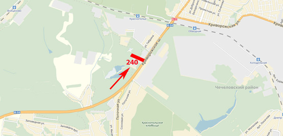 Схема рекламної площини за адресою Криворізьке шосе, в'їзд до міста