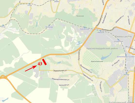 Схема рекламної площини за адресою Криворізьке шосе