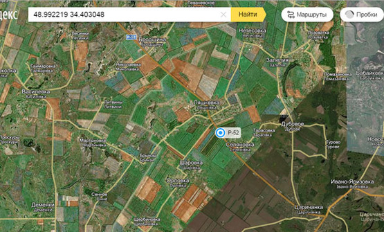 Схема рекламной плоскости по адресу траса Петриківка - Царичанка, в сторону м. Кобеляки