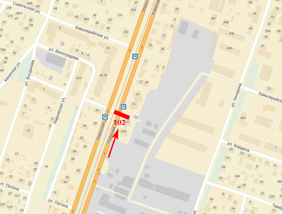 Схема рекламной плоскости по адресу вул. Робоча, 23, розподільник