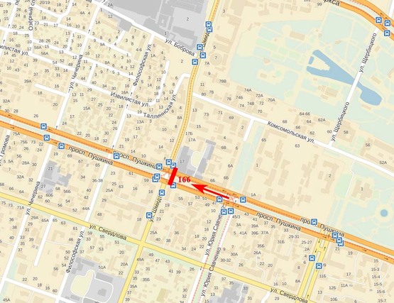 Схема рекламної площини за адресою пр-т Пушкіна - вул. Шмідта, транспортна розв'язка, ТЦ "Приозерний"