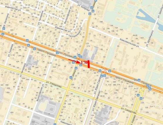 Схема рекламної площини за адресою пр-т Пушкіна - вул. Шмідта Схема рекламної площини за адресою пр-т Пушкіна - вул. Шмідта